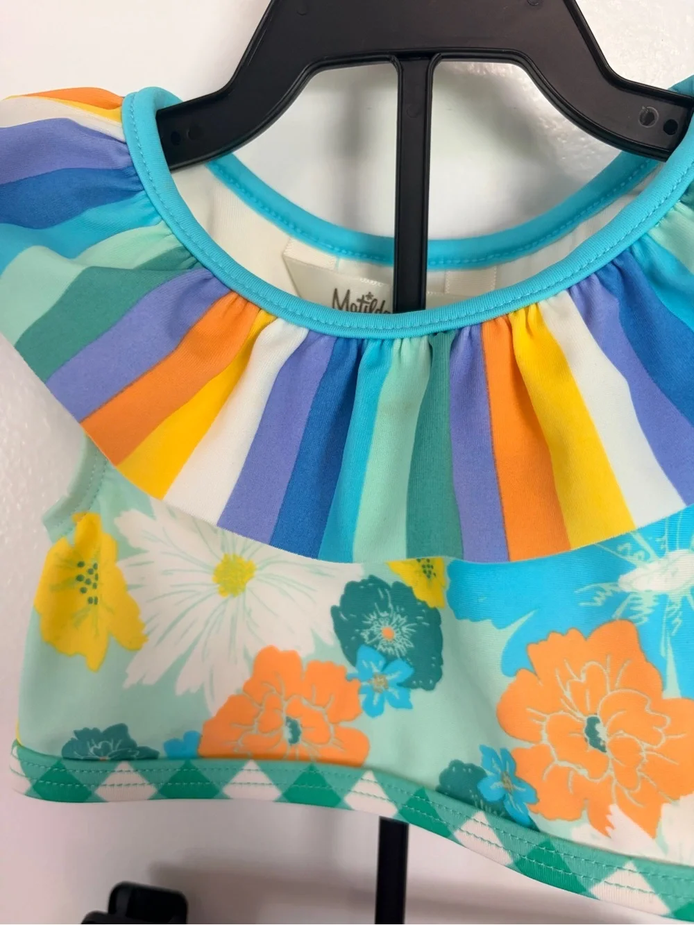 Matilda Jane Aqua Multi Floral & Stripe Two-Piece Swimsuit